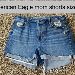 American Eagle Outfitters Blue Distressed Jean Shorts